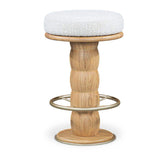 Oak Round Swivel Counter Stool | Novi Living Nio