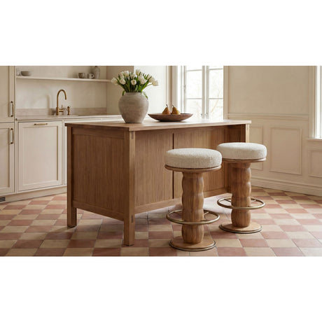 Oak Round Swivel Counter Stool | Novi Living Nio