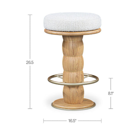 Oak Round Swivel Counter Stool | Novi Living Nio