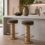 Oak Round Swivel Counter Stool | Novi Living Nio