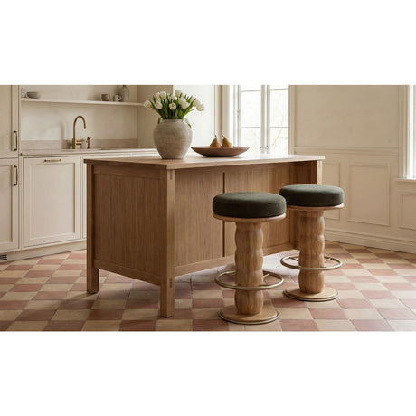 Oak Round Swivel Counter Stool | Novi Living Nio
