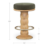 Oak Round Swivel Counter Stool | Novi Living Nio
