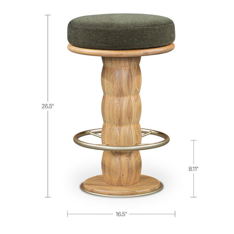 Oak Round Swivel Counter Stool | Novi Living Nio