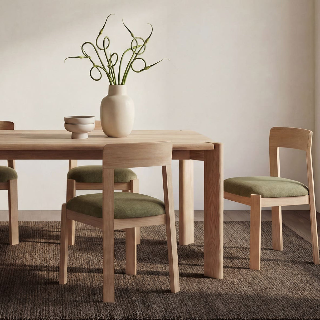 Oak Framed Padded Dining Chairs (2) | Novi Living Oli