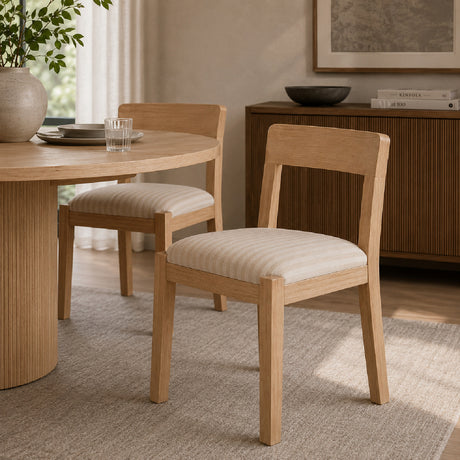 Oak Framed Padded Dining Chairs (2) | Novi Living Oli