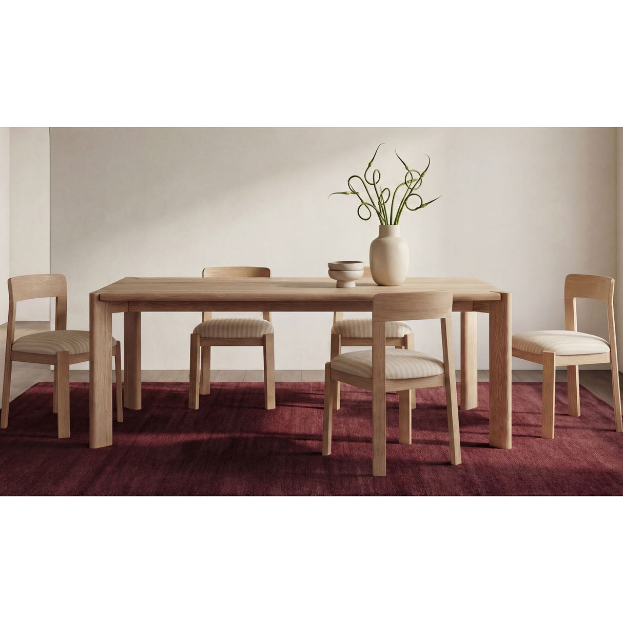 Oak Framed Padded Dining Chairs (2) | Novi Living Oli
