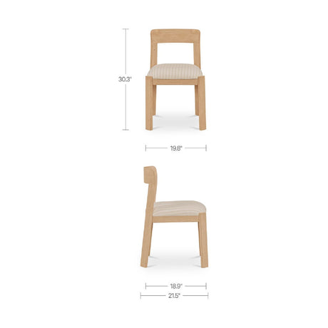 Oak Framed Padded Dining Chairs (2) | Novi Living Oli
