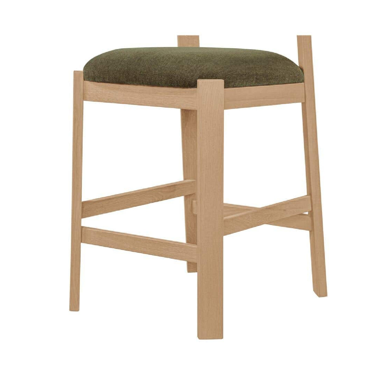 Oak Framed Padded Counter Stool | Novi Living Oli