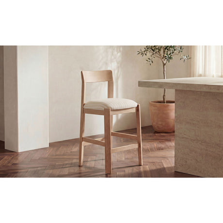 Oak Framed Padded Counter Stool | Novi Living Oli