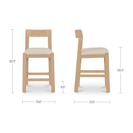 Oak Framed Padded Counter Stool | Novi Living Oli