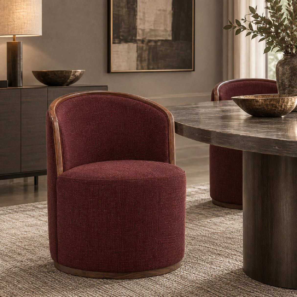 Rossi Swivel Dining Chair Berry