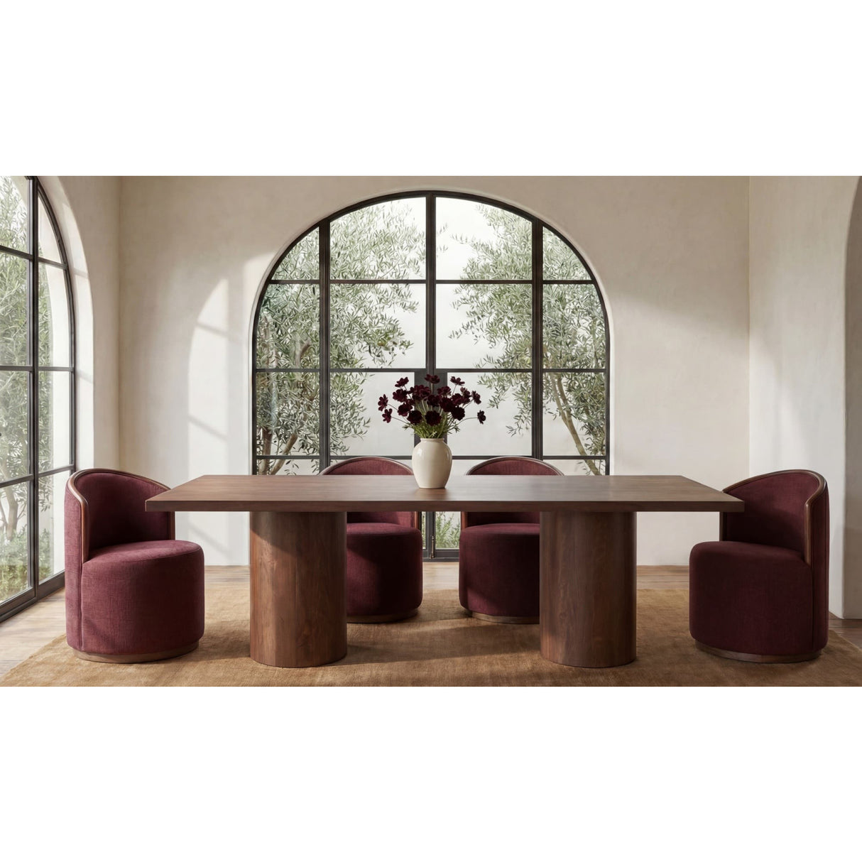Rossi Swivel Dining Chair Berry