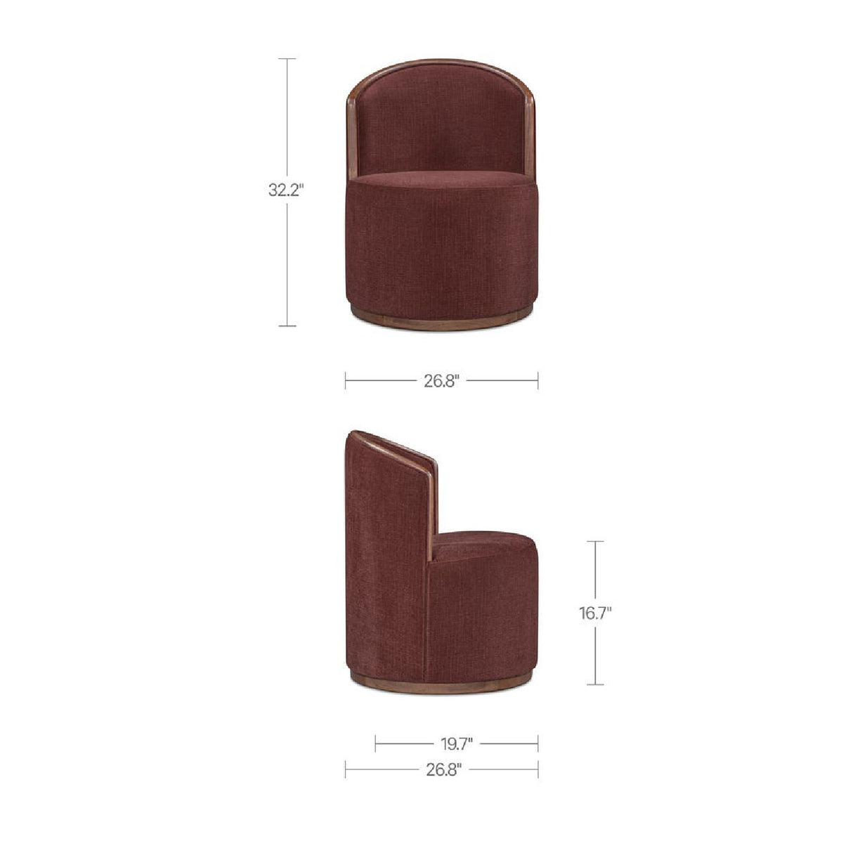 Rossi Swivel Dining Chair Berry