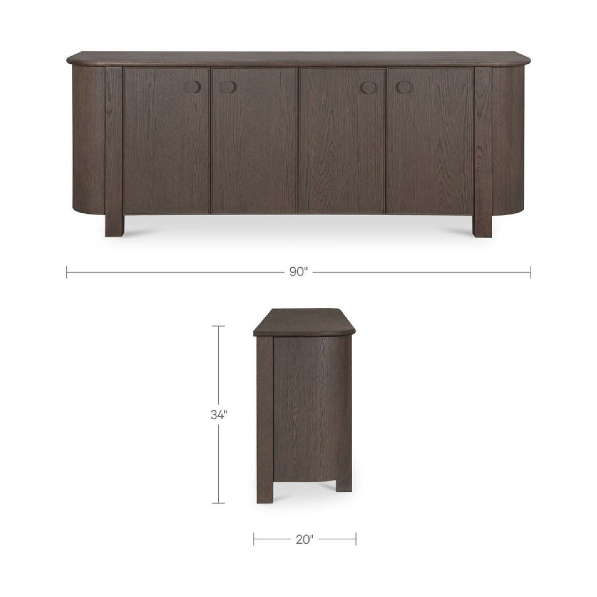Wooden 4-Door Sideboard | Novi Living Loren