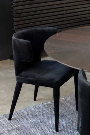 Modern European furniture - Black Upholstered Dining Chair - www.oroa.com