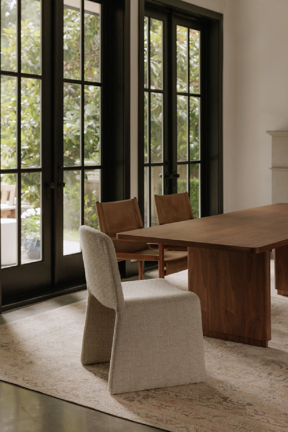 Modern European furniture - Beige Monolithic Dining Chair - www.oroa.com