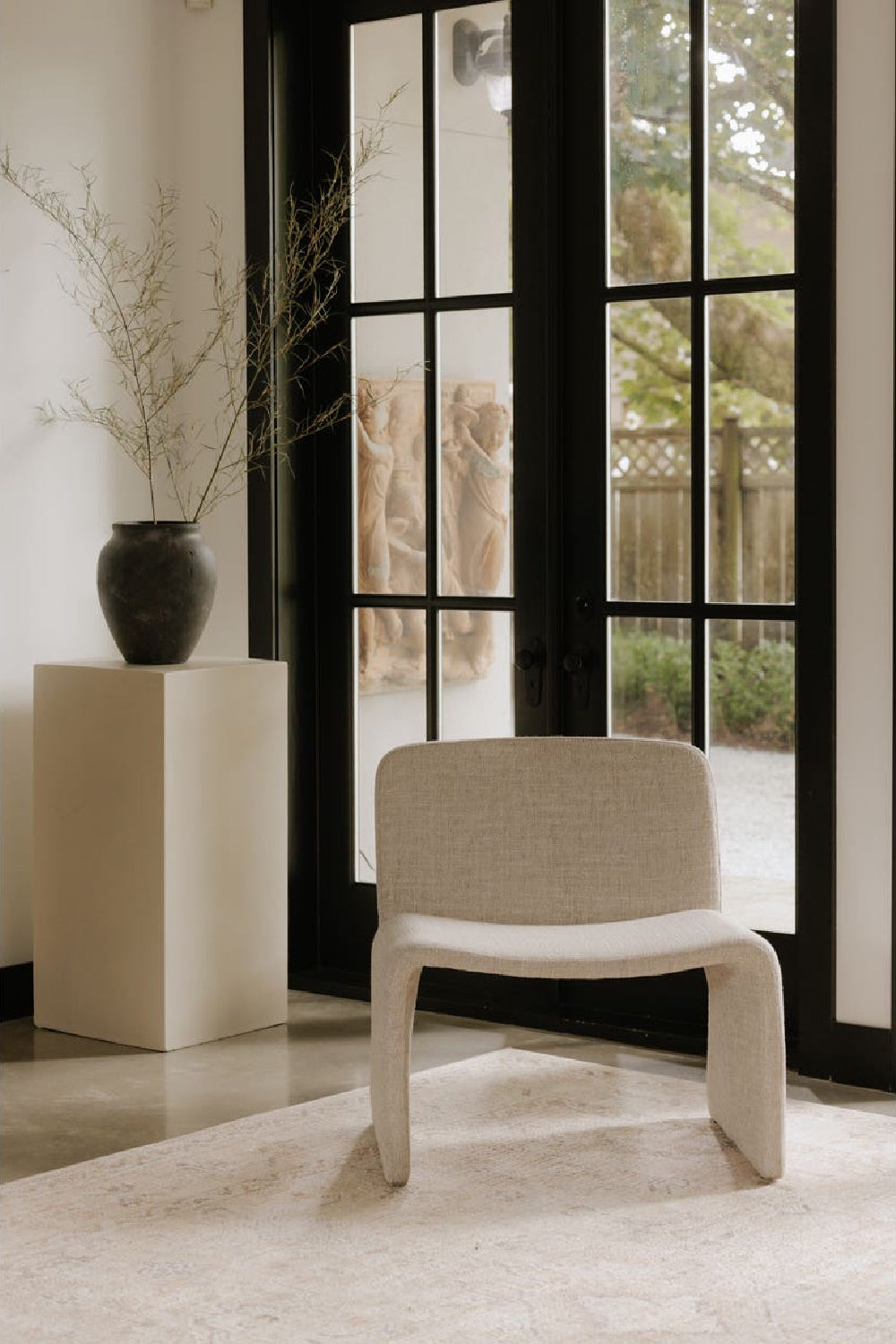 Modern European furniture - Beige Monolithic Accent Chair - www.oroa.com