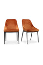 Modern European furniture - Orange Velvet Dining Chairs (2) - www.oroa.com