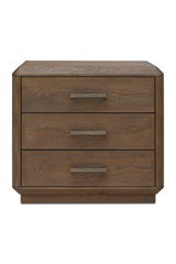 Modern European furniture - Brown Oak 3-Drawer Nightstand - www.oroa.com