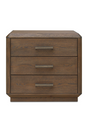 Modern European furniture - Brown Oak 3-Drawer Nightstand - www.oroa.com