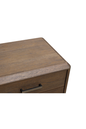 Brown Oak 3-Drawer Nightstand | Novi Living Caleb | Oroa.com