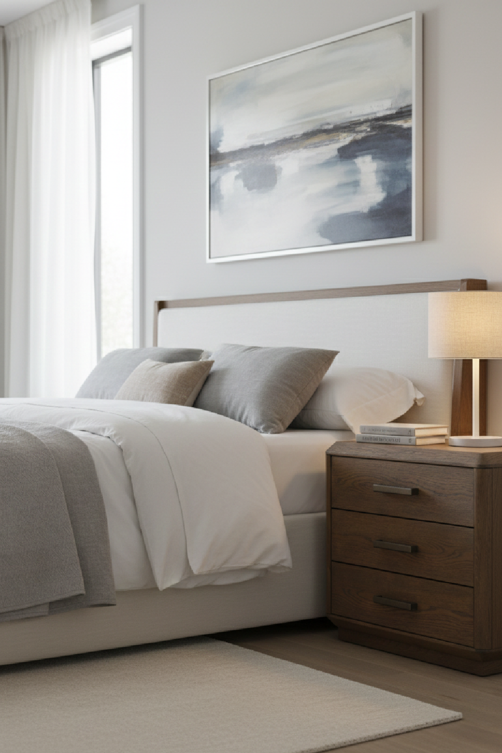 Brown Oak 3-Drawer Nightstand | Novi Living Caleb | Oroa.com