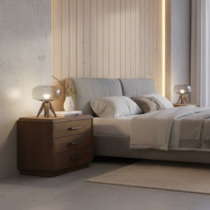   Modern European furniture - Brown Oak 3-Drawer Nightstand - www.oroa.com | Oroa.com