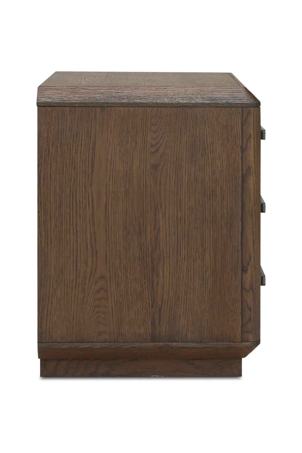 Brown Oak 3-Drawer Nightstand | Novi Living Caleb | Oroa.com