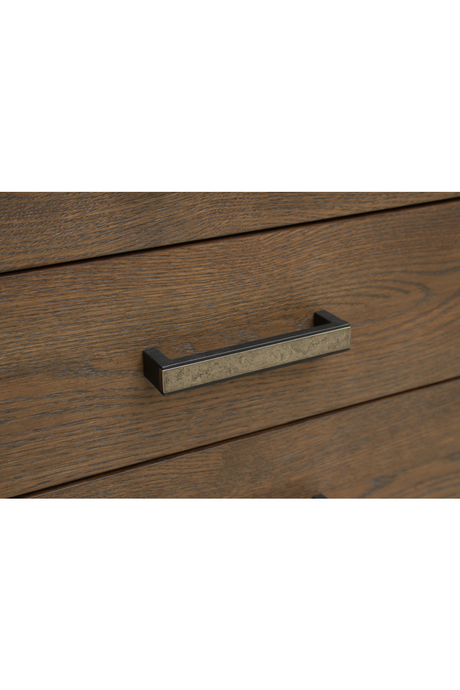 Modern European furniture - Brown Oak 3-Drawer Nightstand - www.oroa.com