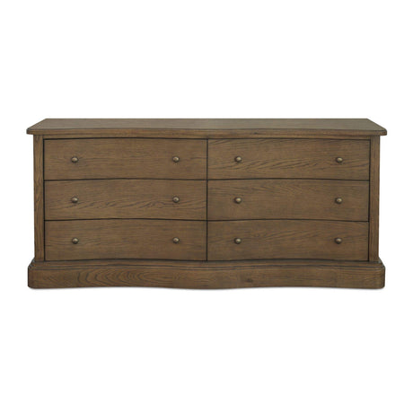 Modern European furniture - Solid Oak Curved 6-Drawer Dresser - www.oroa.com