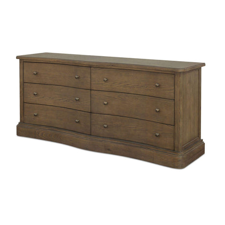 Modern European furniture - Solid Oak Curved 6-Drawer Dresser - www.oroa.com