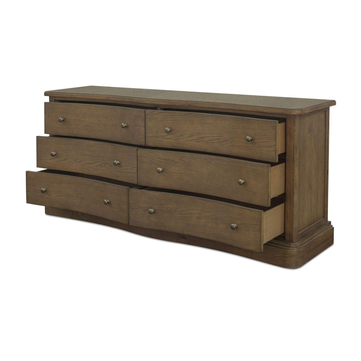 Modern European furniture - Solid Oak Curved 6-Drawer Dresser - www.oroa.com