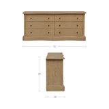Modern European furniture - Solid Oak Curved 6-Drawer Dresser - www.oroa.com