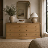 Modern European furniture - Solid Oak Curved 6-Drawer Dresser - www.oroa.com