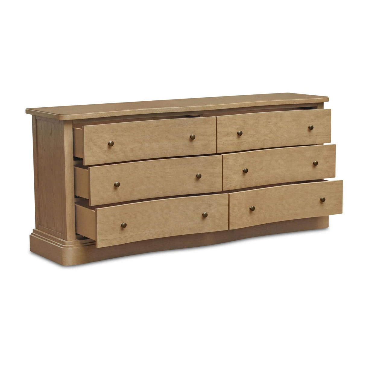 Modern European furniture - Solid Oak Curved 6-Drawer Dresser - www.oroa.com