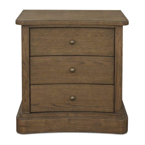 Modern European furniture - Solid Oak Curved 3-Drawer Nightstand - www.oroa.com