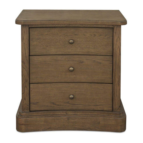 Modern European furniture - Solid Oak Curved 3-Drawer Nightstand - www.oroa.com