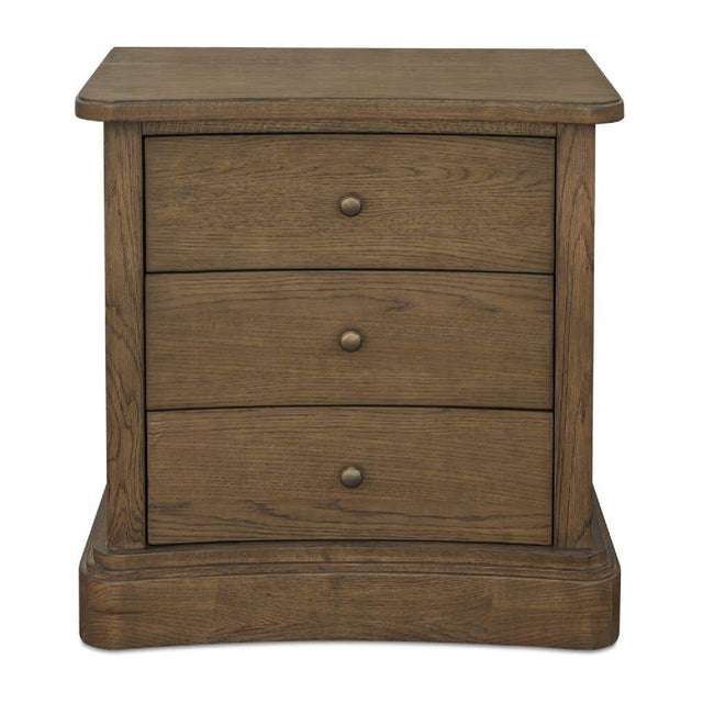 Modern European furniture - Solid Oak Curved 3-Drawer Nightstand - www.oroa.com