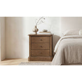Modern European furniture - Solid Oak Curved 3-Drawer Nightstand - www.oroa.com