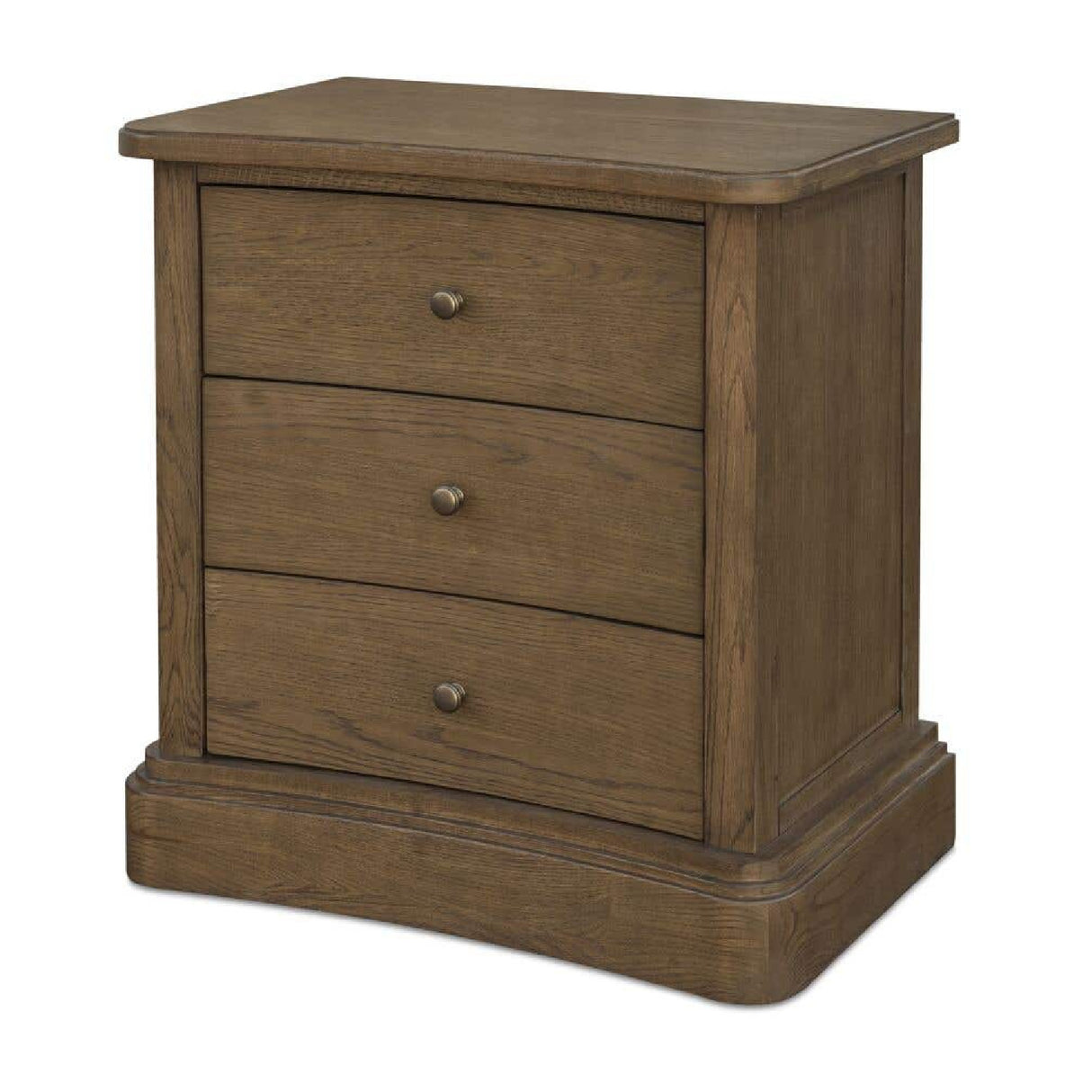 Modern European furniture - Solid Oak Curved 3-Drawer Nightstand - www.oroa.com
