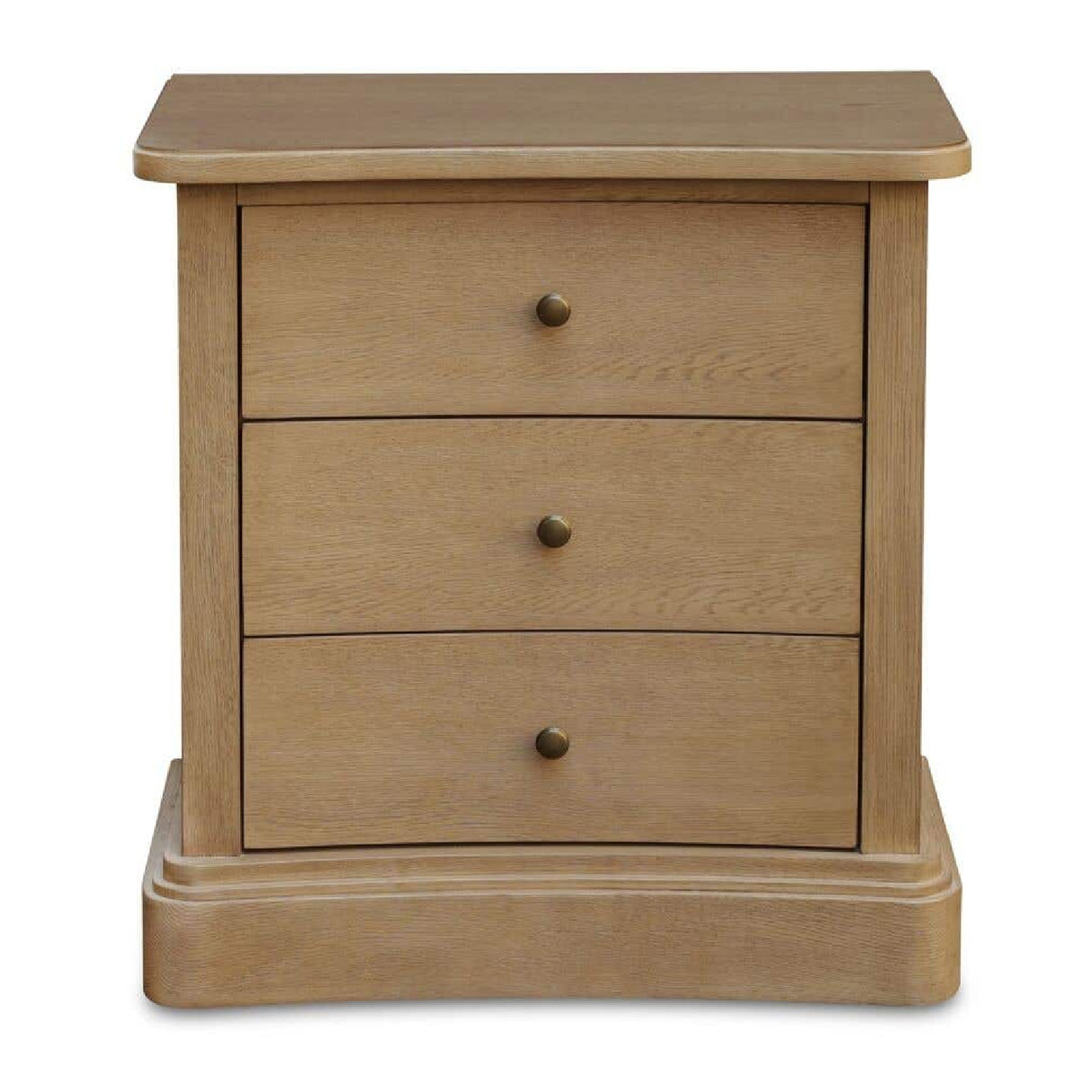 Modern European furniture - Solid Oak Curved 3-Drawer Nightstand - www.oroa.com