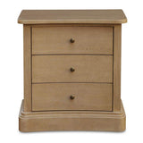 Modern European furniture - Solid Oak Curved 3-Drawer Nightstand - www.oroa.com