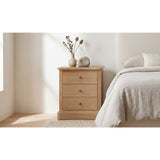 Modern European furniture - Solid Oak Curved 3-Drawer Nightstand - www.oroa.com