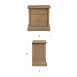 Modern European furniture - Solid Oak Curved 3-Drawer Nightstand - www.oroa.com
