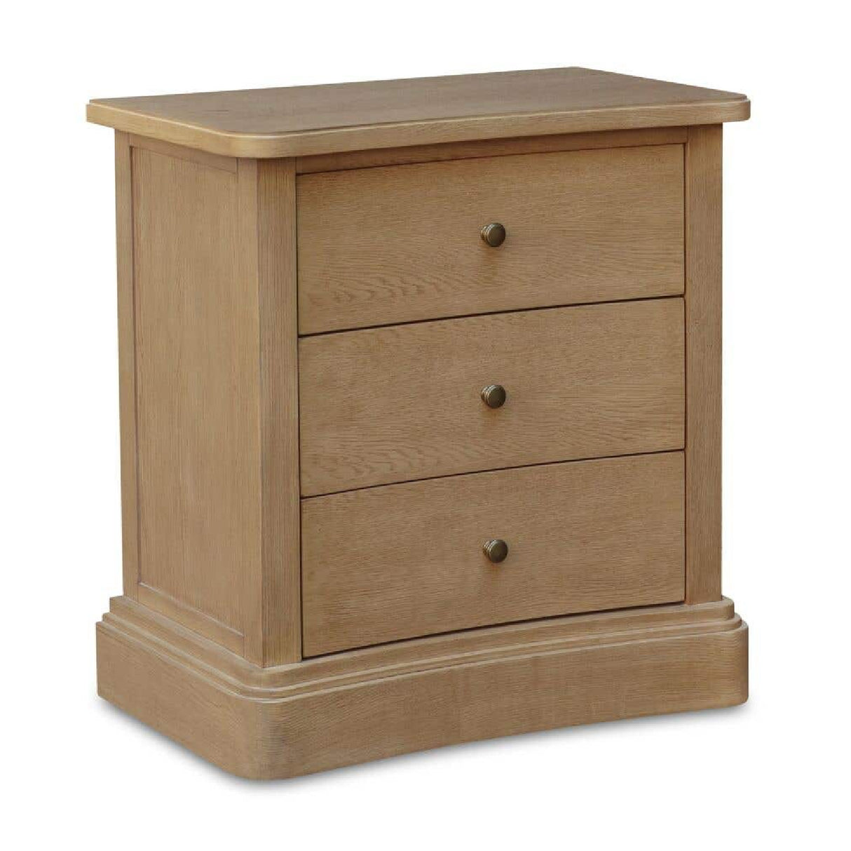 Modern European furniture - Solid Oak Curved 3-Drawer Nightstand - www.oroa.com