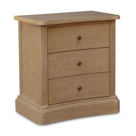Modern European furniture - Solid Oak Curved 3-Drawer Nightstand - www.oroa.com