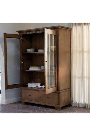 Brown Ash 2-Door Tall Cabinet | Novi Living Lillian | Oroa.com