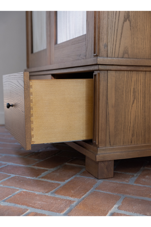 Brown Ash 2-Door Tall Cabinet | Novi Living Lillian | Oroa.com