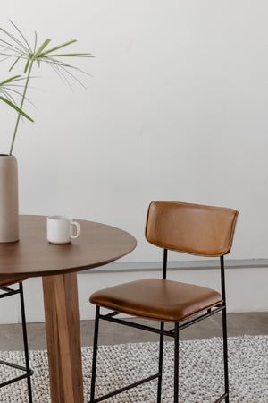 Modern European furniture - Brown Leather Bar Stool - www.oroa.com