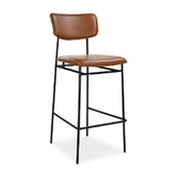 Brown Leather Bar Stool | Novi Living Sailor